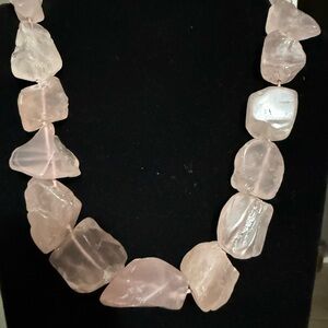 Lucas Lameth Rose Quartz Necklace with Sterling Silver 925